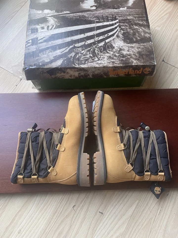 Timberland 6 pulgadas Acolchado 72713 Trigo/Azul Nuevo En Caja 650 Botines 3 Juveniles Y2K Foto 4 de 4