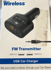Just Wireless ~ FM Transmitter ~ USB Car Charger ~ Brand New ~ Talk & Listen ~