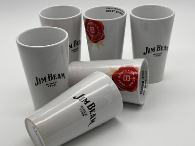 6x Jim Beam Tontasse Glas 0,4l Becher Gläser Gastro Ice Tea Whiskey Longdrink