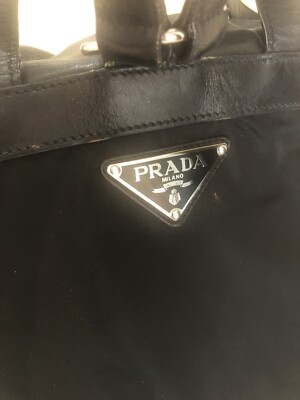 Prada Black BackPack Bag-Silver Trim Hardware with Nylon  display picture 2