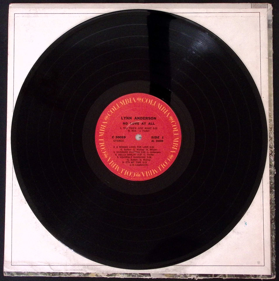 LYNN ANDERSON NO LOVE AT ALL PROMO VINYL LP 130-22 W - Image 3 of 4