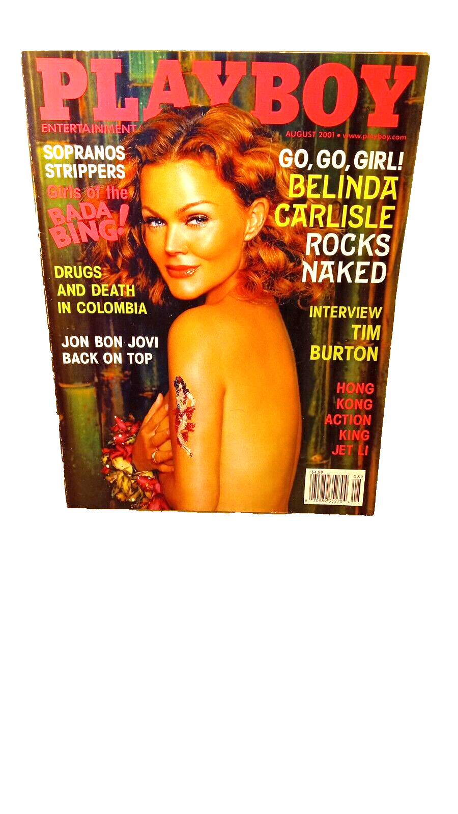 Playboy Magazine, August 2001 (Paperback) Belinda Carlisle Rocks Naked