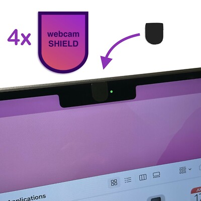 4x webcamSHIELD für MacBook Pro & Air, dünn, soft, klein, Kamera Abdeckung Cover