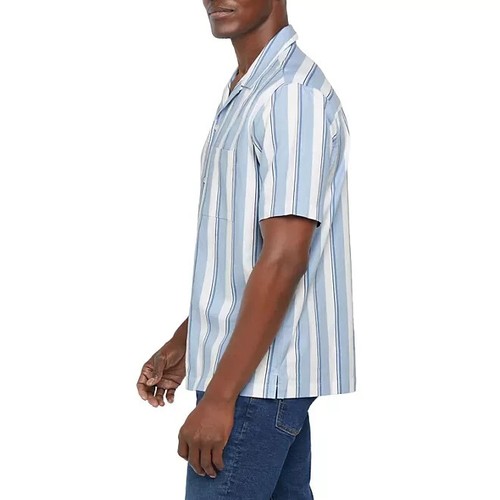 Gap Men's Short Sleeve Button-Up Linen Shirt Size XL Blue Striped NO TAGS - Picture 3 of 6