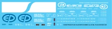 N Scale - Evans Products Dk Blue White Box Car Decals
