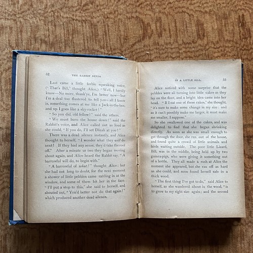 Vintage 1893 Alice's Adventures in Wonderland illustrierte Jahrhundertserie blaues Tuch - Bild 12 von 24
