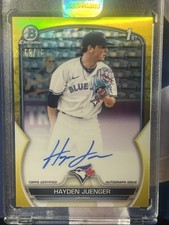 2023 Bowman Chrome HAYDEN JUENGER Yellow Refractor RC AUTO Autograph 69/75