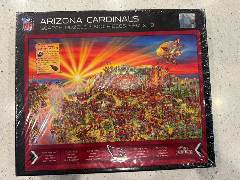 Arizona Cardinals NFL Search Adventure Puzzle 500 Pieces 24"X18" - Brand New