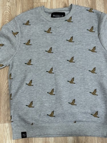 brooklyn standard Mens Gray Duck Long Sleeve Sweater Size Large  - Picture 11 of 16