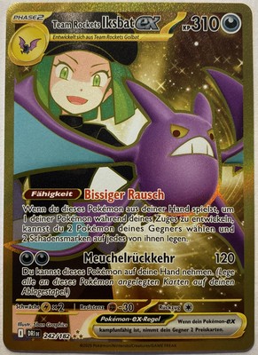 Pokemon Team Rockets Iksbat ex GOLD | Deutsch 242/182 Ewgie Rivalen | NM