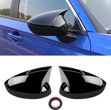 Compatible With 2022-2026 Honda Civic Ox Horn Mirror Cap Overlay Glossy Black Compatible With 2022-2026 Honda Civic Ox Horn Mirror Cap Overlay Glossy Black
