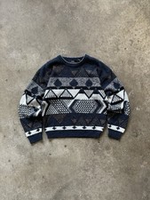 Vintage 90s Expressions Geometric Aztec Knit Sweater Crewneck Multicolor Size M