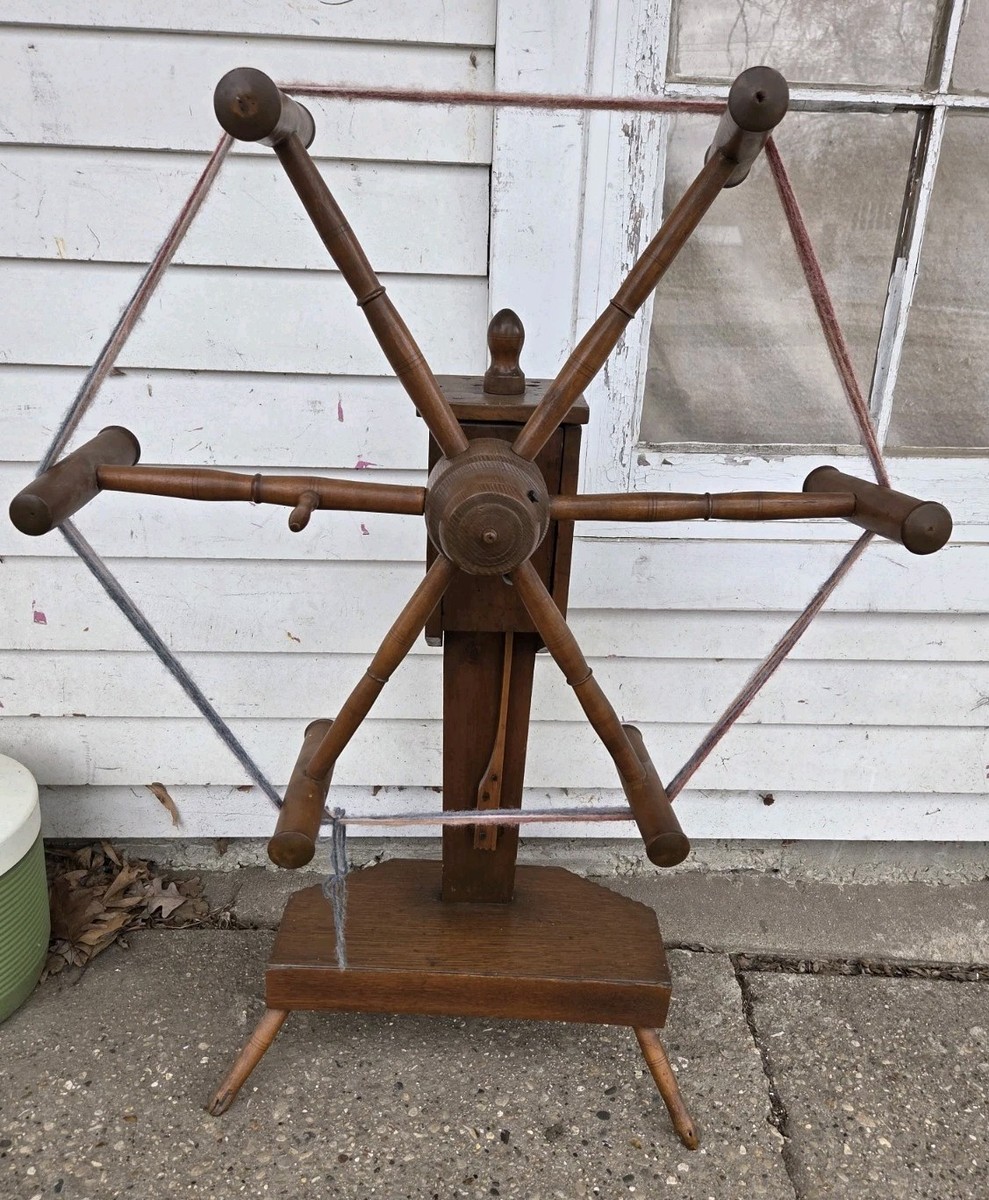 ANTIQUE YARN WINDER Spinner's Weasel Wooden | eBay