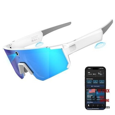 AI Smart Glasses with Camera 4K, Video Recording Glasses with Arctic Blue Ice