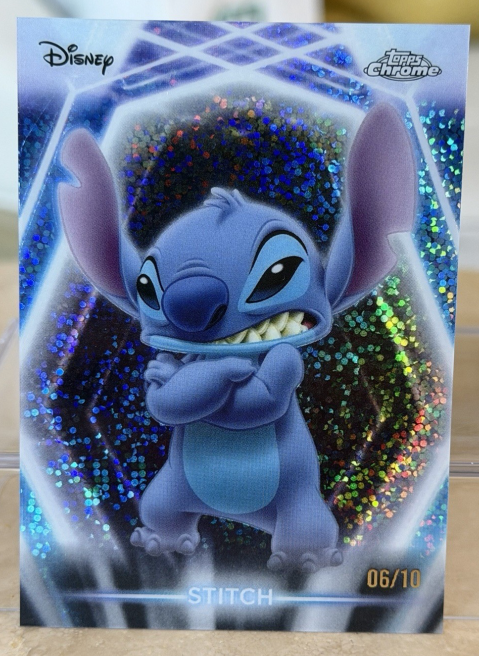 Stitch 2026 Disney Topps Chrome Neon Etch Black Speckle /10 SSP CNE-14