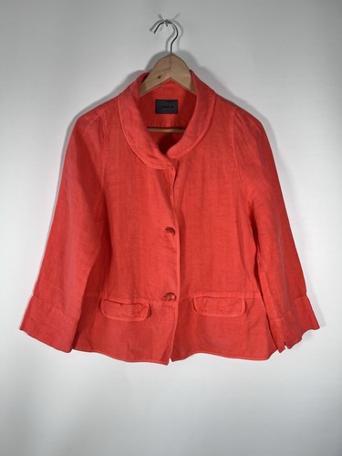 OSKA Jacket Womens Size 1 UK 10-12 Linen Boxy Blazer Lagen Artist Layering - Picture 1 of 17