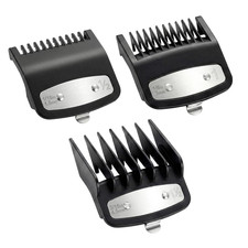 3-Piece Metal Clip Clipper Guards for Wahl, 0.5 1 1.5 Fade Combs 1/16" 1/8" 3/