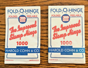 2 Packs of Opened Stamp Hinges Harold Cohn Fold-O-Hinge Plenty Left Ready-to-Use