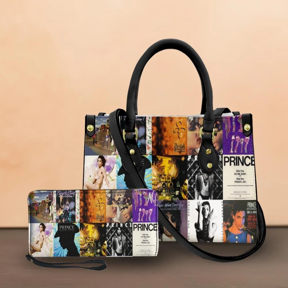 Prince Pur Rain Personalized Leather Handbag, Prince Purple Woman Handbag - Wallet Not Included