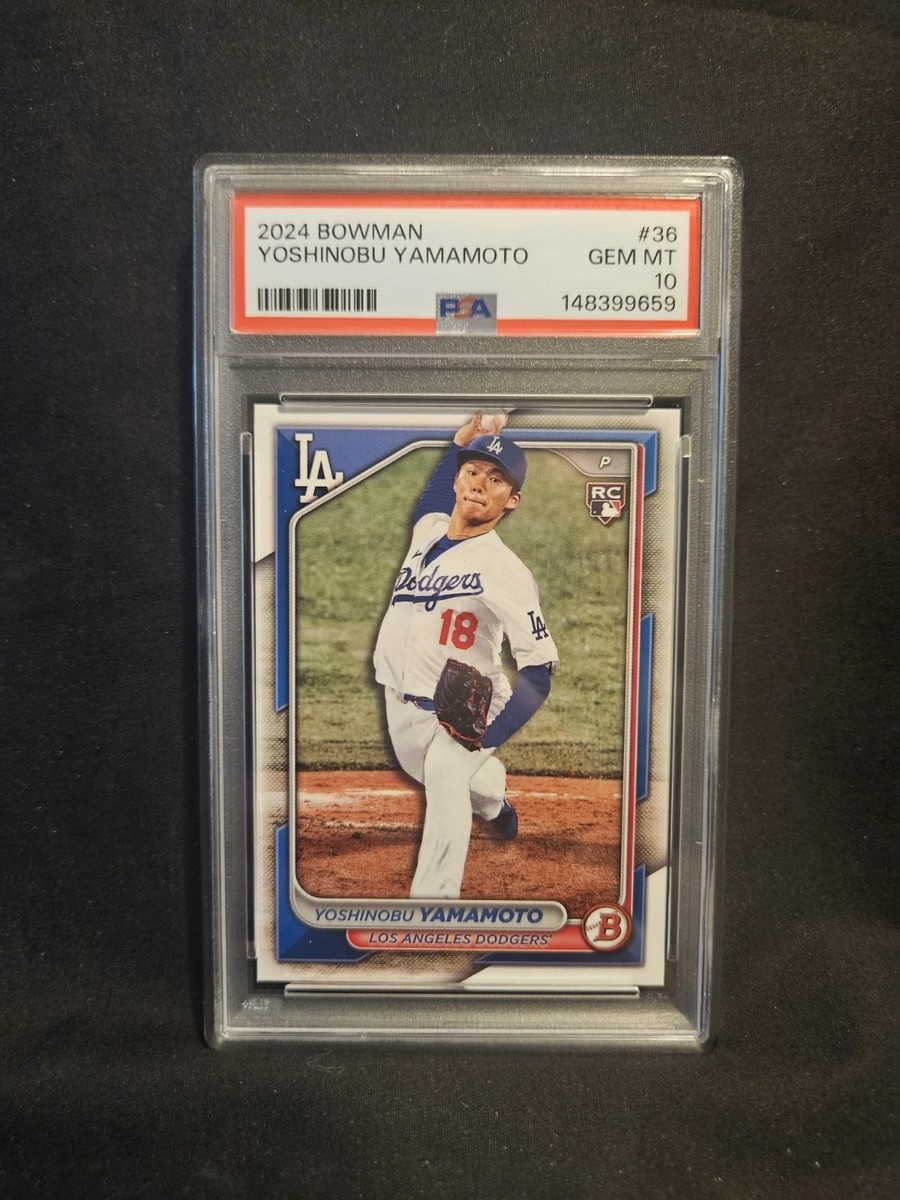 PSA 10 YOSHINOBU YAMAMOTO 2024 BOWMAN #36 LA DODGERS Rookie RC GEM 