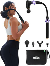 2-in-1 Detachable Percussion Massage Gun with Extension Handle, Back Black