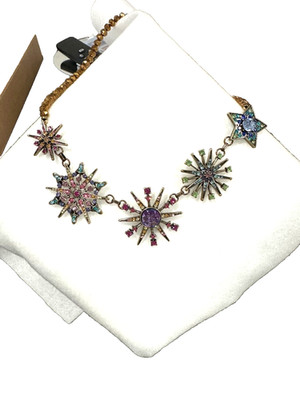 KIRKS FOLLY RAINBOW STAR  SEAVIEW MOON  NECKLACE  goldtone