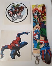 Superhero Lanyard Neck Strap  Keychain, ID Badge, Phone Holder  2 Vinyl Stickes