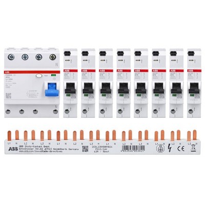 ABB FlexLine Set 8x SX201-B16 LS-Schalter + FX204 A-40A/0.03 FI + PSX3/24N