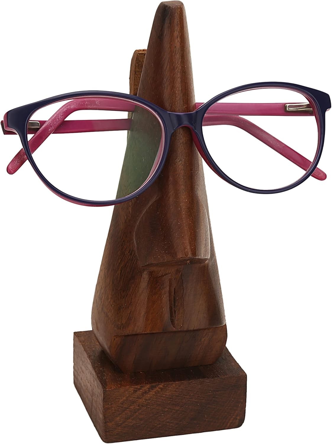 raajsee Classic Hand Carved Rosewood Nose-Shaped Eyeglass Spectacle/ Brown 