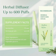 Herbal Diffuser Stick Non Electric Plant-Based Lifestyle Tool with Mullein Thyme
