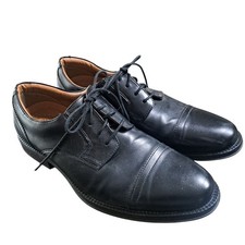 George Men's Oxford Casual Dress Shoe Size 10.5 Black Cap Toe String Closure