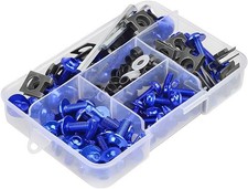 177 Pcs Motorcycle Fairing Bolt Kit, Colorful Fasteners Bolts Nut Color: Blue