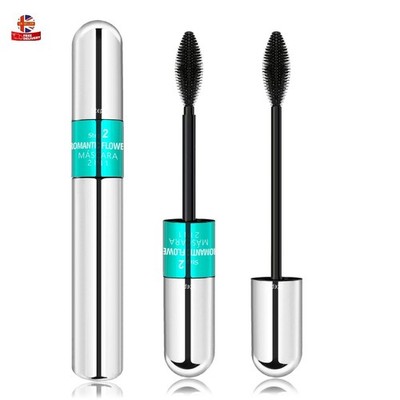 2-in-1 Double Ended Waterproof Mascara Volumizing, Long Lasting 3D Black Mascara