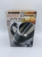 Emerson 12 VOLT STAINLESS STEEL HEATED 14 Oz AUTO Travel MUG With No Spill Lid