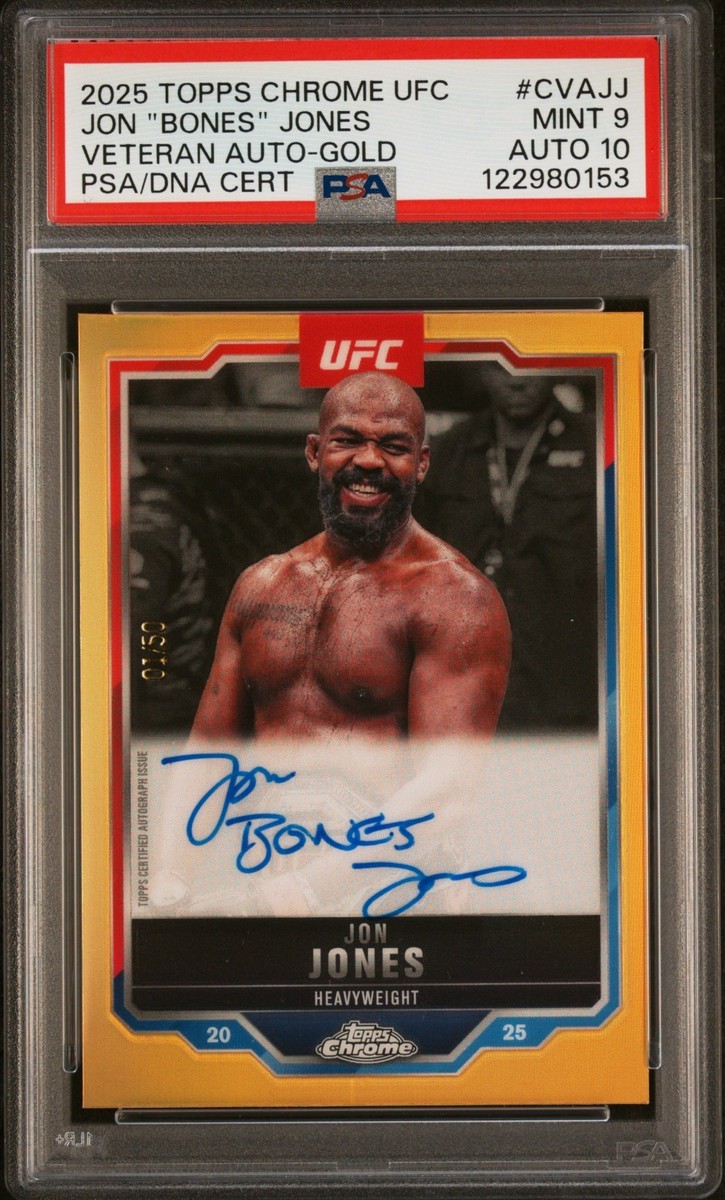 2025 Topps Chrome UFC Jon Jones Veteran Auto Gold 01/50 2025 Topps Chrome UFC Jon Jones Veteran Auto Gold 01/50