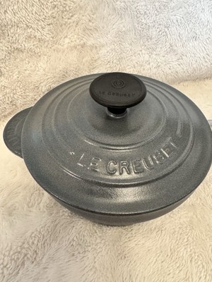 Le Creuset 16 cm Gusseisen emailliert Kochtopf grau Austernfeuerstein Kunststoffgriff sehr guter Zustand