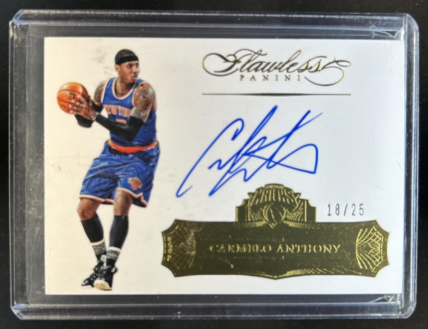 2015-16 Panini Flawless Carmelo Anthony Auto Autograph #/25 Knicks