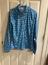 Sigrid Olsen Women  s Golf Tennis Full Zip Jacket Size L UPF 50 Teal Shell