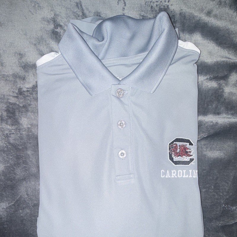 Under Armour South Carolina Gamecocks HeatGear Gray/White Polo Shirt MD