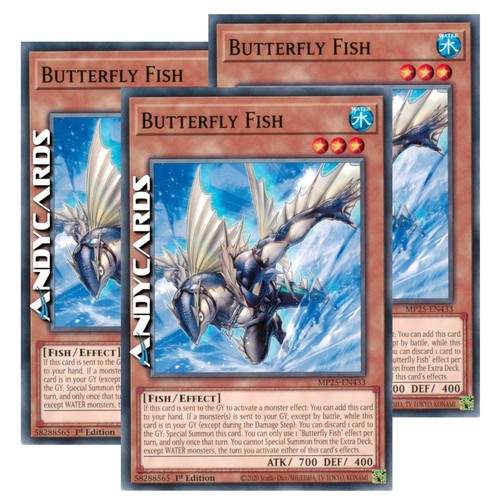 BUTTERFLY FISH 3x • (Schmetterlingsfisch) • Common • MP25 EN433 • 1Ed • Yugioh!