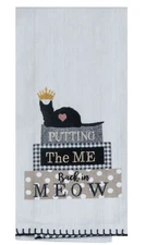 Kay Dee Designs Meow Embroidered Tea Kitchen Towel, 18" x 28"