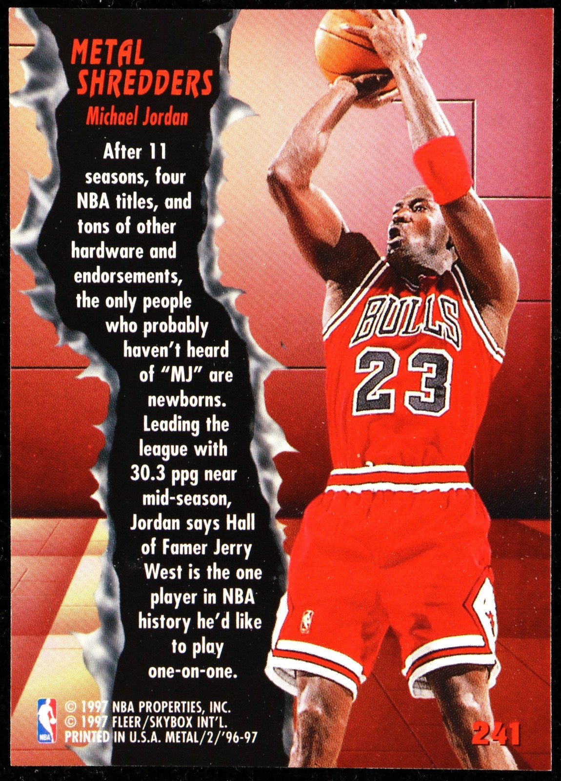1996-97 Fleer Metal Shredders Michael Jordan #241 You Grade view 2