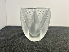 Lalique France Crystal Thebes Vase 4 5/8 Inches High Mint Condition NEW