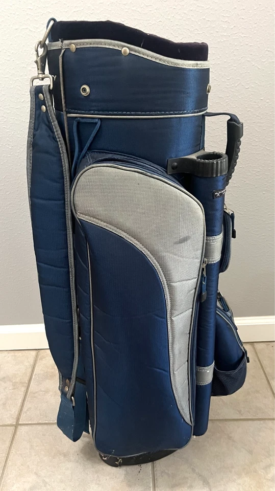 Carro de golf con divisor de 14 vías azul gris para hombre AFFINITY correa para el hombro cubierta de lluvia Foto 4 de 4