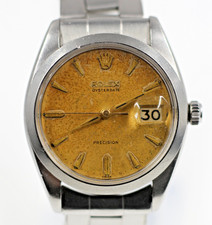 1961 Tropical Rolex Oysterdate Watch 6694 Manual Wind 34mm Steel Vintage