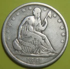1861-O Liberty Seated Silver Half Dollar - 50C - No Reserve!