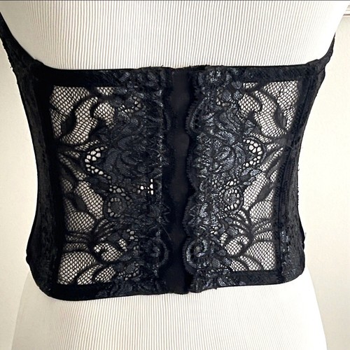 Victoria's Secret Black Velvet Lace Bustier Corset Top 36C - Picture 3 of 3