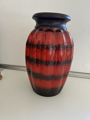 Bodenvase Vase  FAT Lava Rot Scheurich W.Germany 292-34 Super Zustand