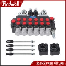 6 Spool 3645 PSI 11 GPM Hydraulic Backhoe Directional Control Valve w/4Joysticks