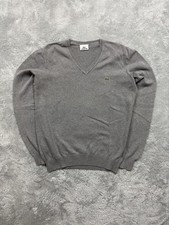 Vintage Lacoste V-Neck Sweater Pullover  | S | Grau |
